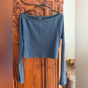 Free People Movement Slate Blue Long Sleeve Top